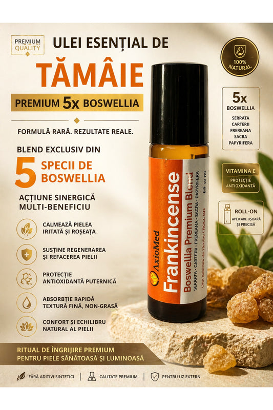 Essential Frankincense Oil 5xBoswellia+Vit. E Roll-On, Antioxidant, Skin Regeneration