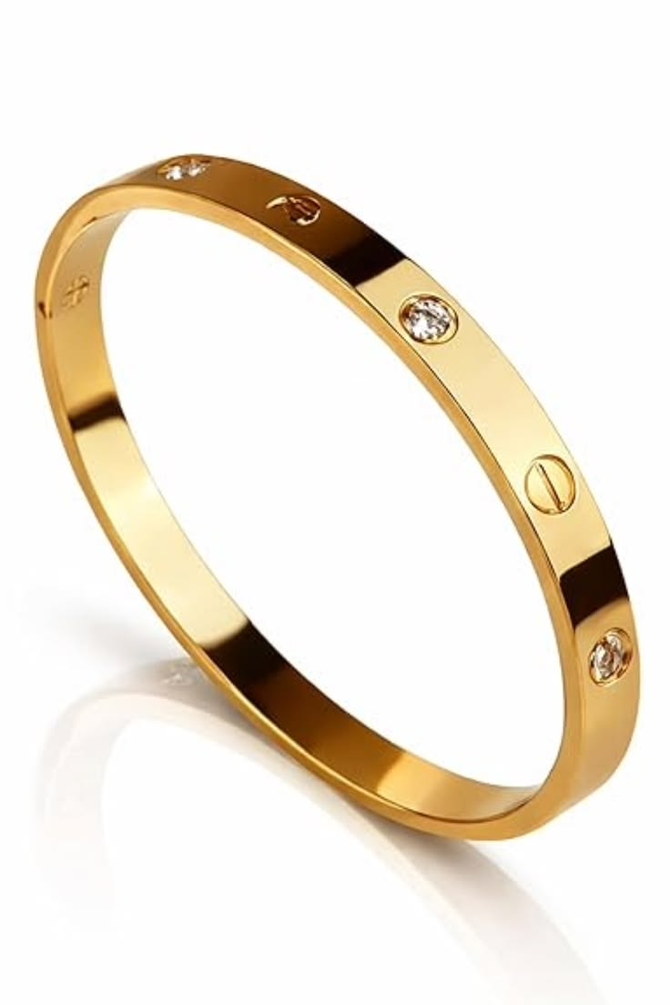 Brățară Damă din Oțel Inoxidabil Placată Auriu, Model Lover, 17 cm, Zirconii Premium, Închidere cu Șurub, Șurubelniță Inclusă
